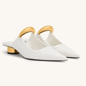 JW PEI Helena Pierced Mules - White - Size 6